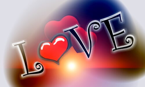 Romantic heart shape love heart