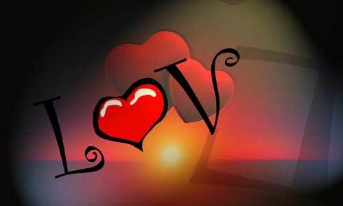 Romantic heart shape love heart