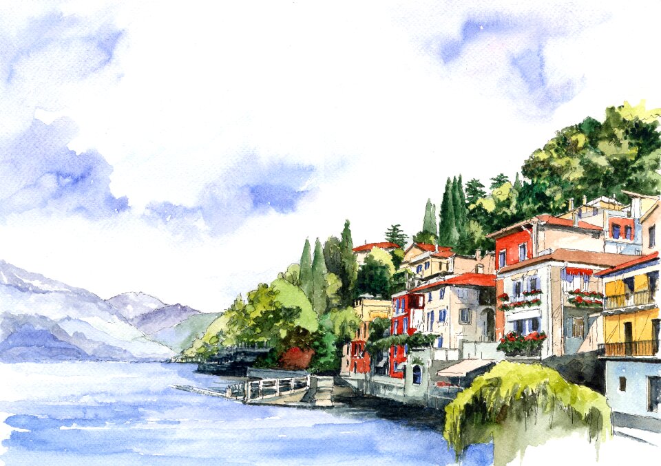 Italy varenna Free illustrations