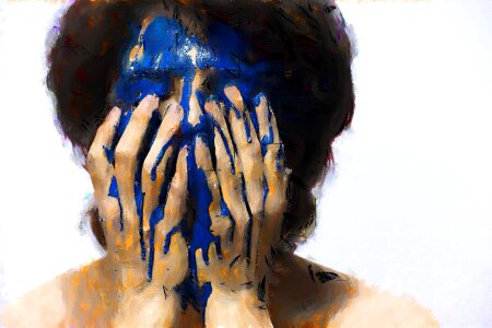Blue drawing draw