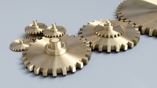 Machine cogwheel mechanism