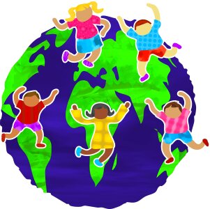 Cartoon group kids