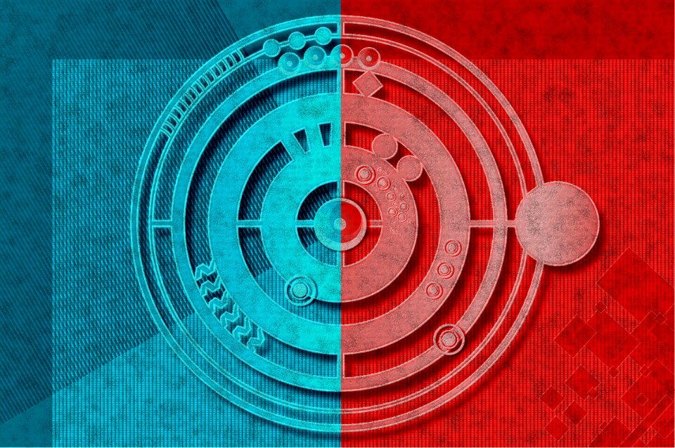 Red blue arrow