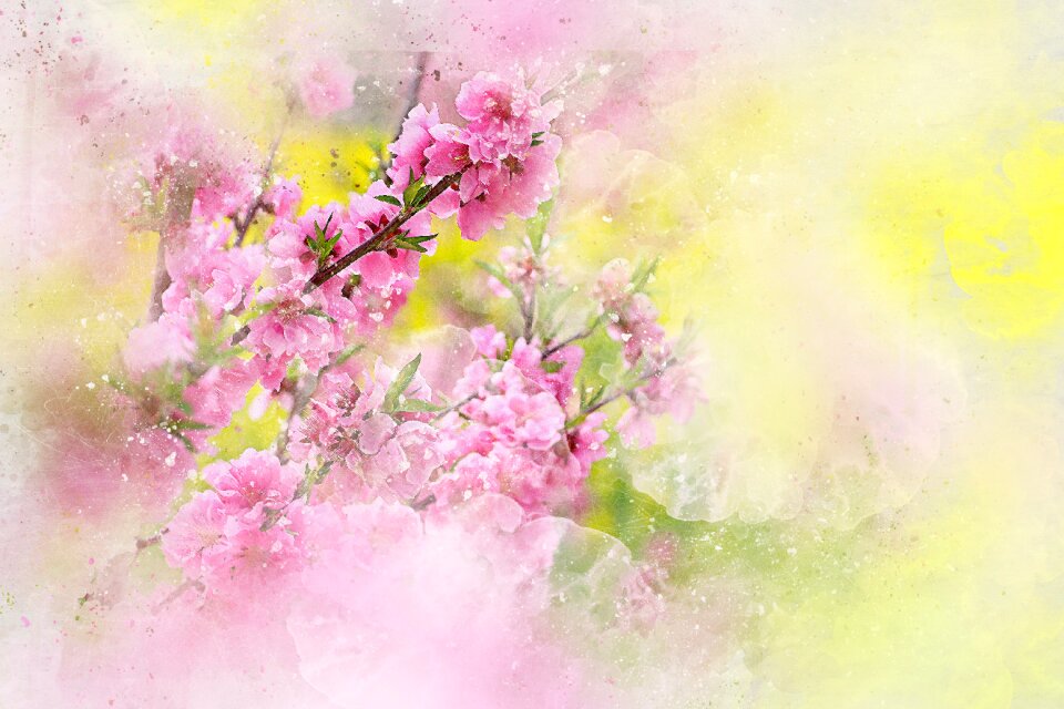 Abstract nature watercolor