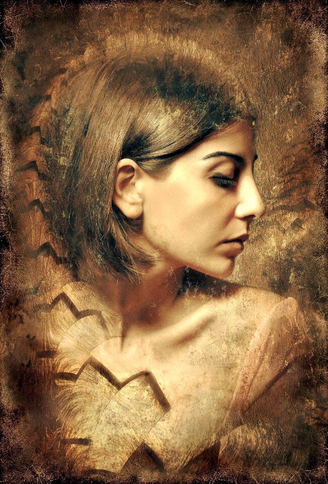 Young woman pretty head