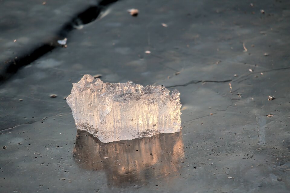 Frozen piece of ice winter