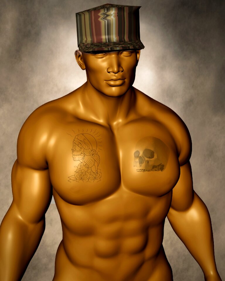 Face male stand