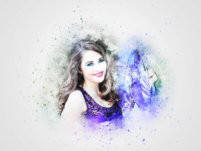 Blue eyes art abstract
