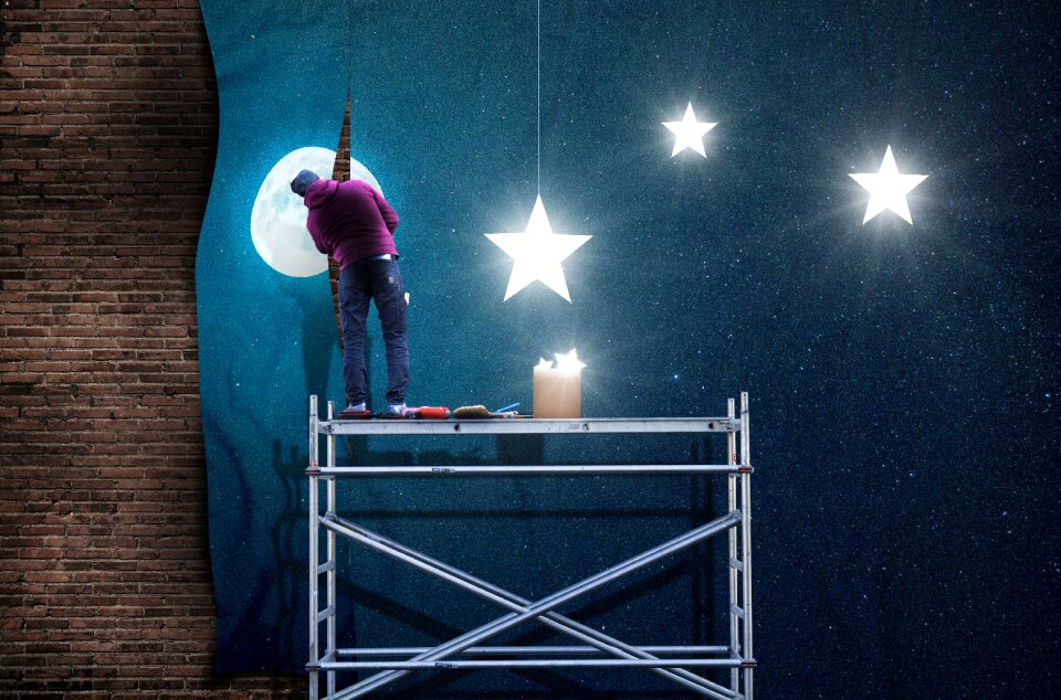 Blue moon blue stars Free illustrations
