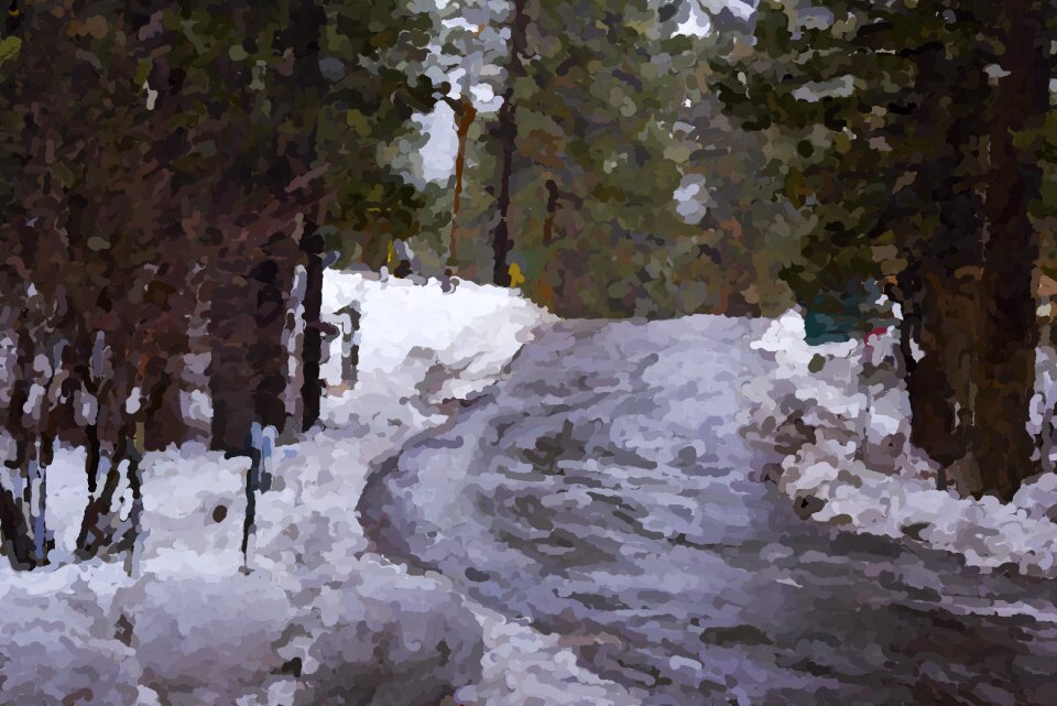Wet impressionist painting
