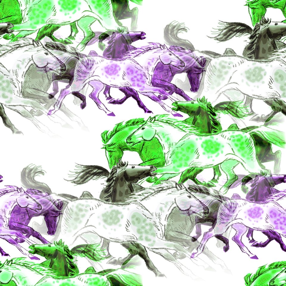 Green purple grey