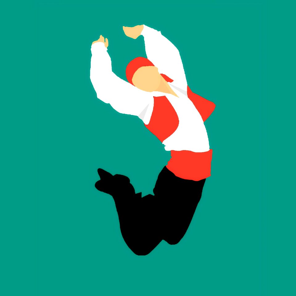 Costume isolated jumping