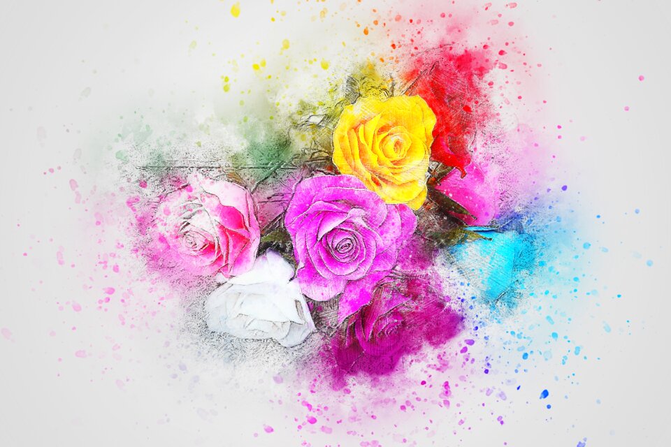 Abstract nature watercolor