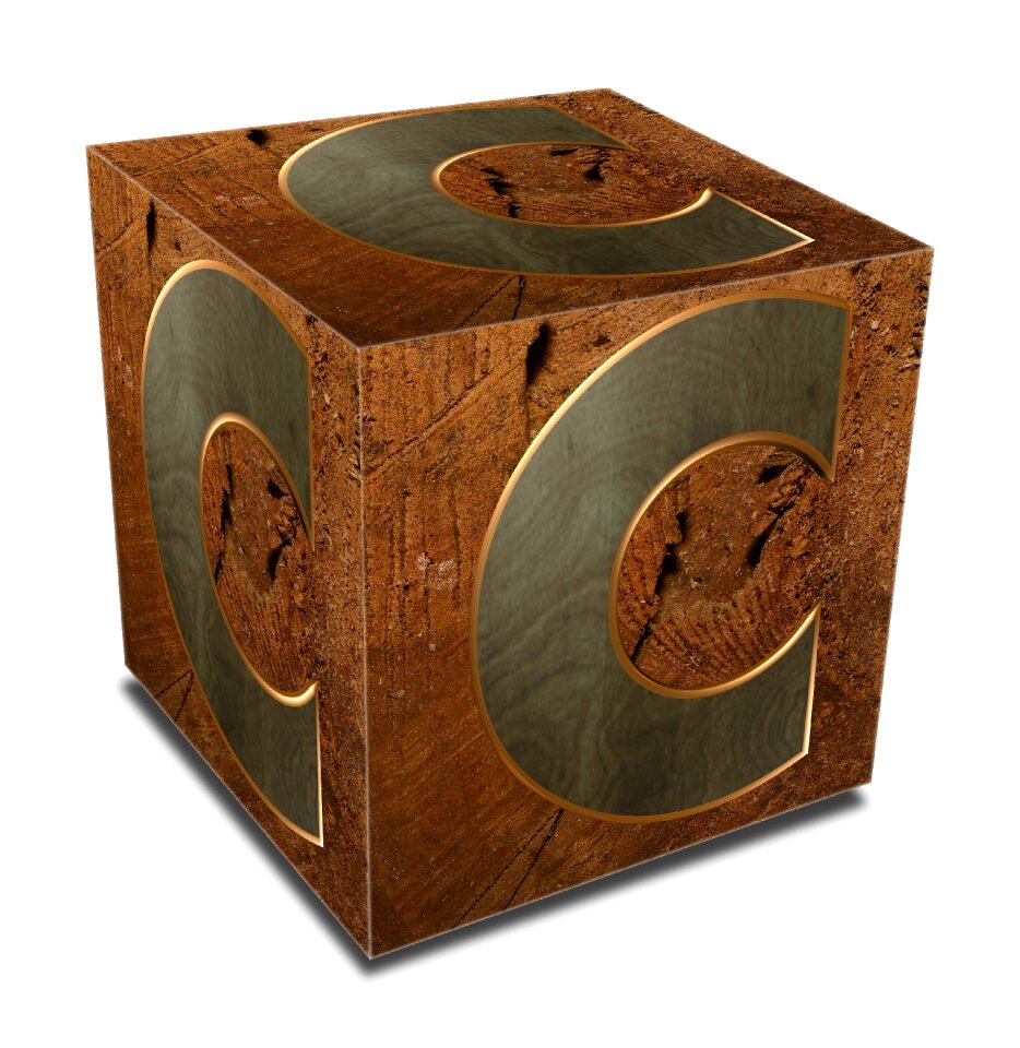 Block 3d brown letter
