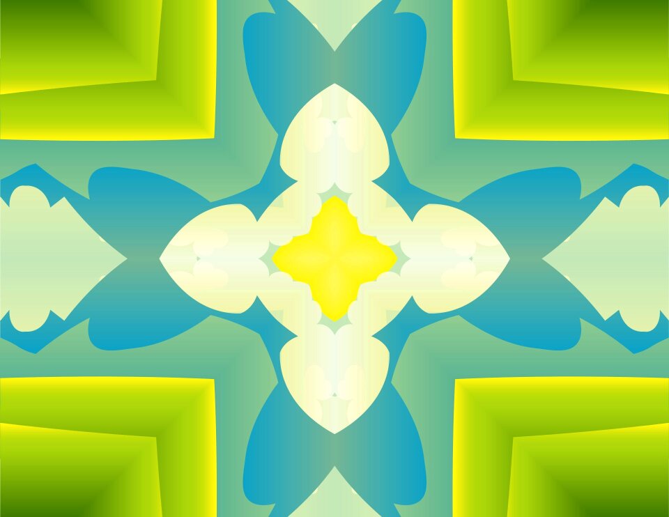 Green blue flower