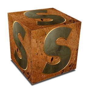 Block 3d brown letter