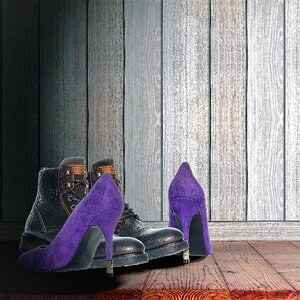 Man-woman high heels humor