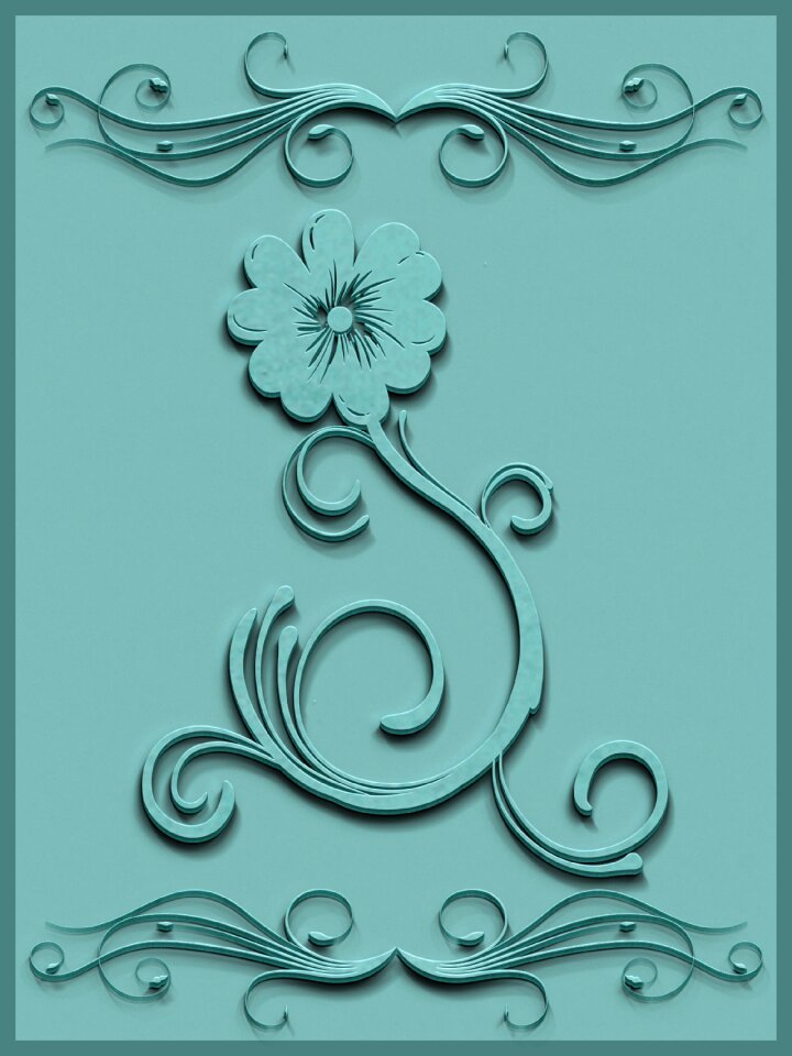 Flower blue green background