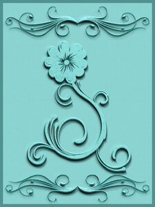 Flower blue green background