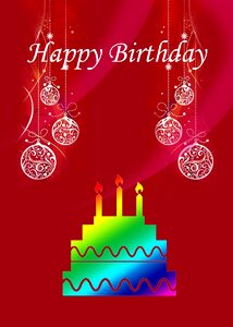Happy birthday card colorful Free illustrations