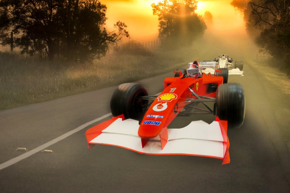 Racing racing car fast