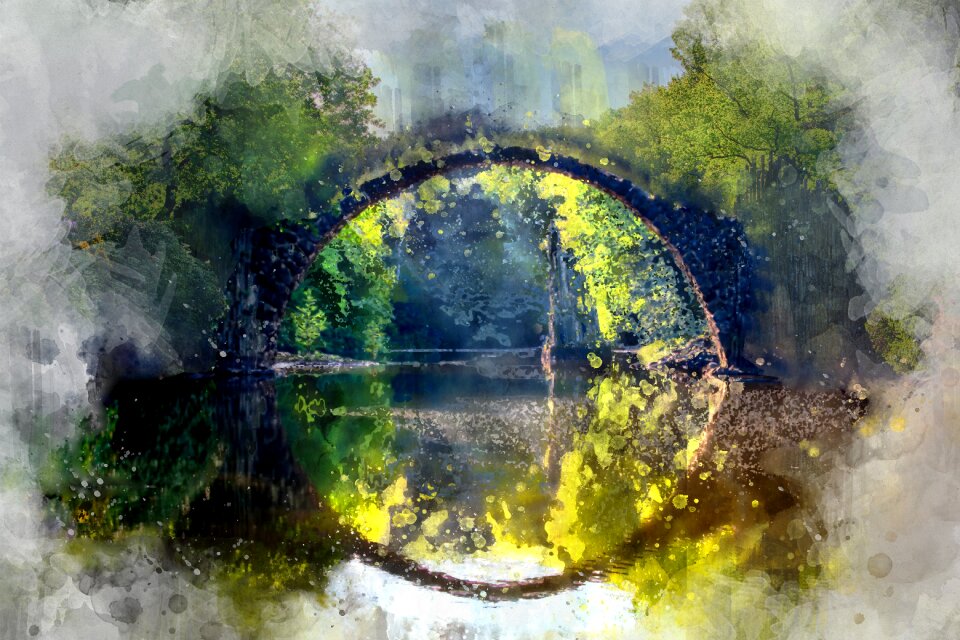 Green landscape water
