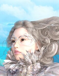 Hair frozen sky