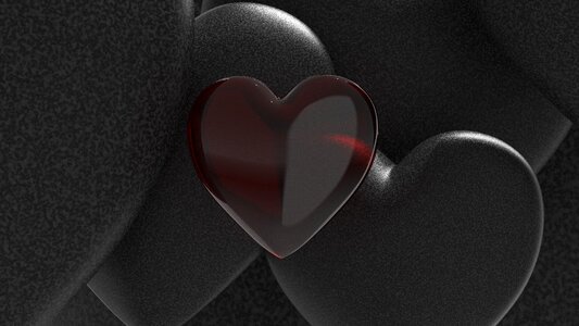 Heart glass 3d