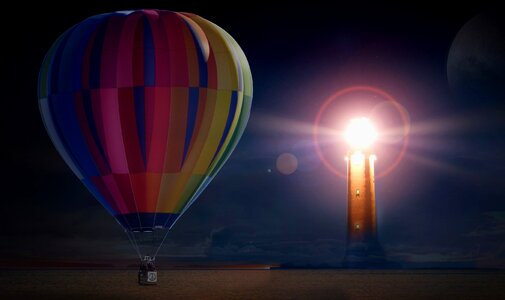 Lighthouse night sky glow