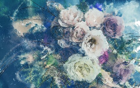 Background blue art blue rose