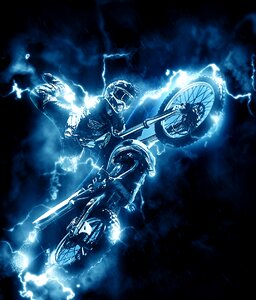 Speed motorbike rider