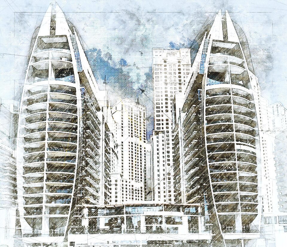 Modern building city