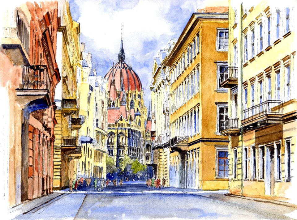 Budapest the parliament Free illustrations