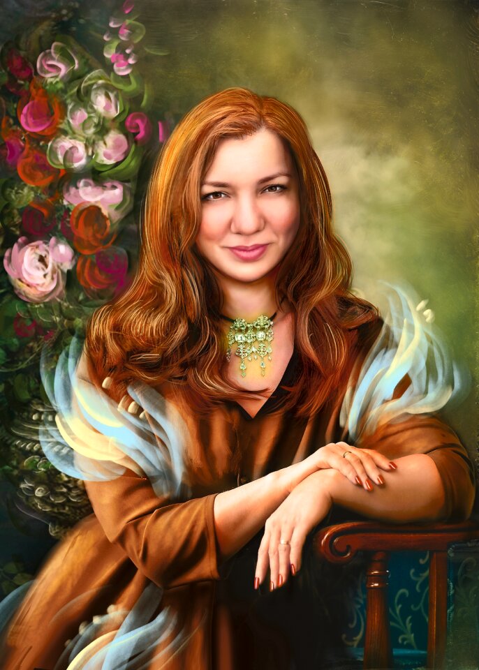 Digital painting contemporary art traditional drawing