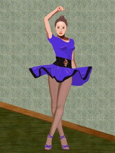 Performance sexy woman green dance
