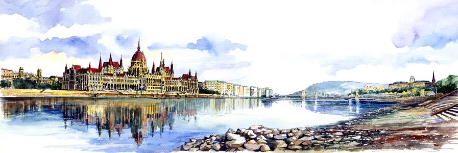 Budapest the parliament Free illustrations