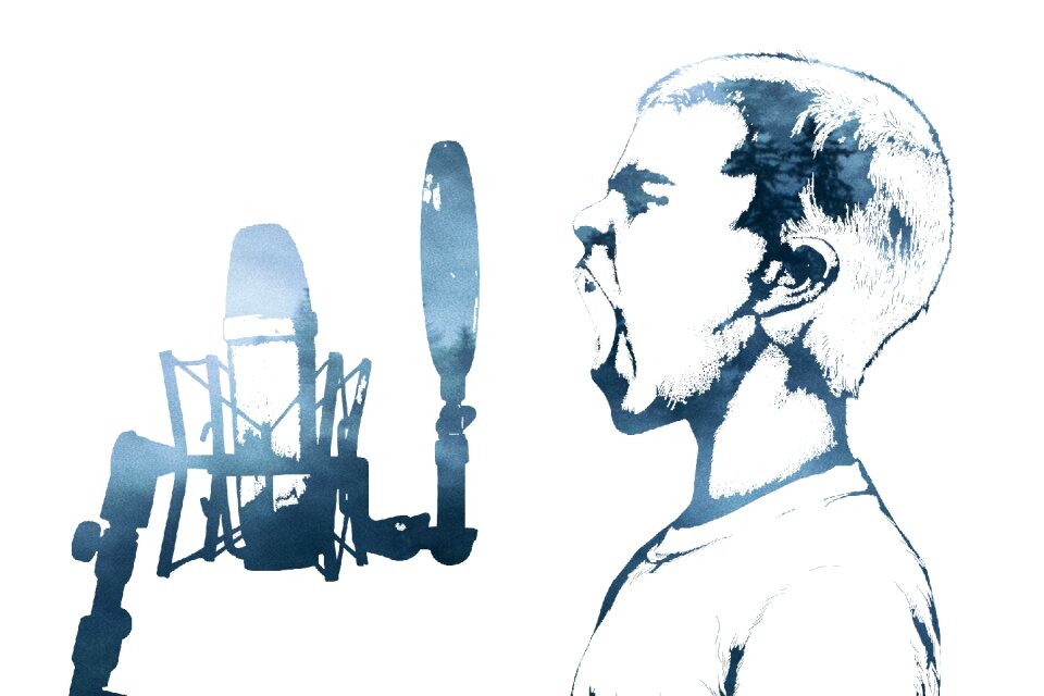 Guy singing Free illustrations
