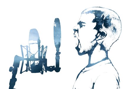 Guy singing Free illustrations