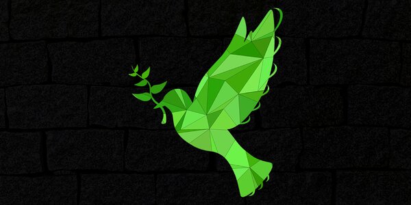 Peace icon brick wall block wall