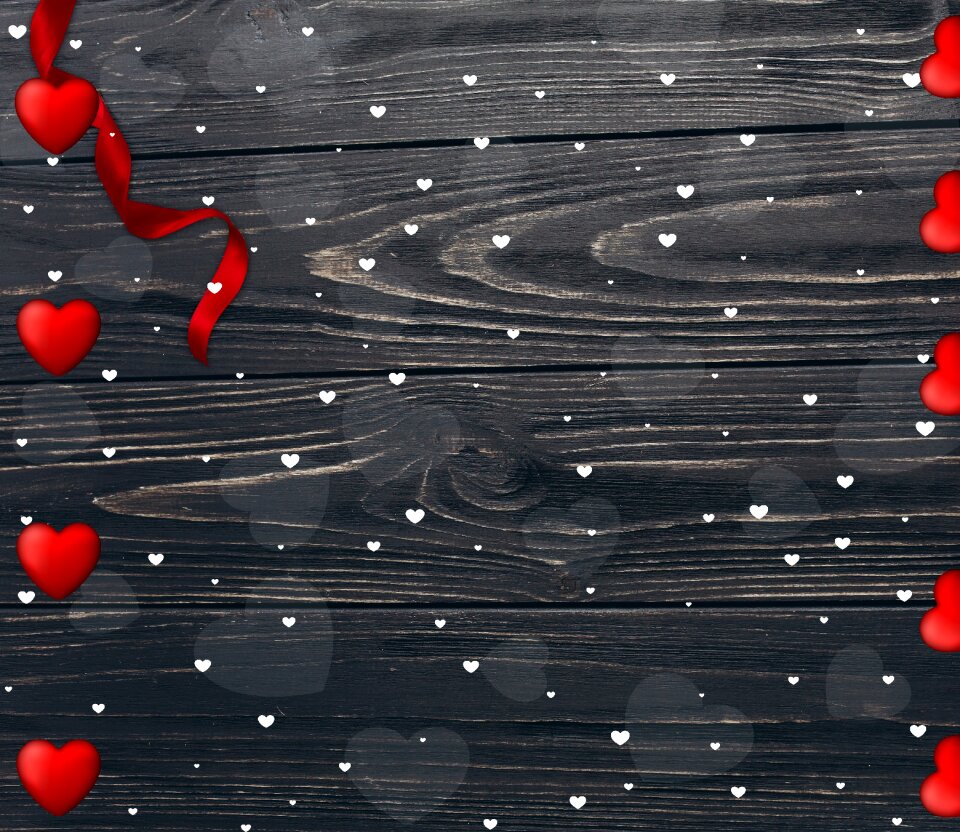Design hearts wood