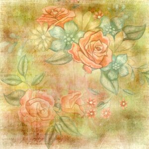 Flower framed rose pattern