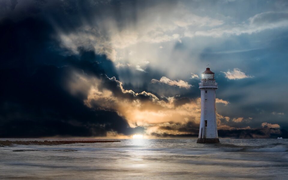Clouds sunset ocean