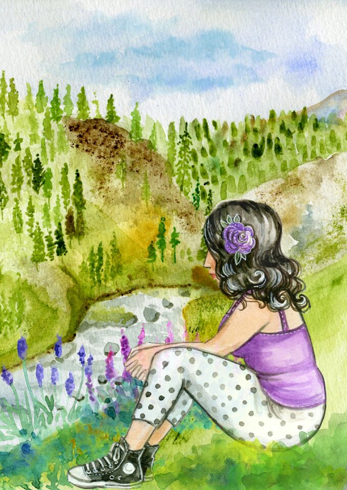 River nature woman