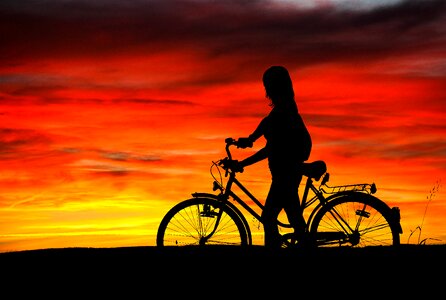 Bike bicycle pushing