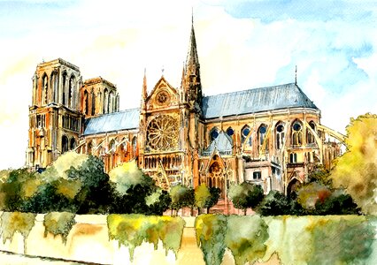 Notre dame church Free illustrations