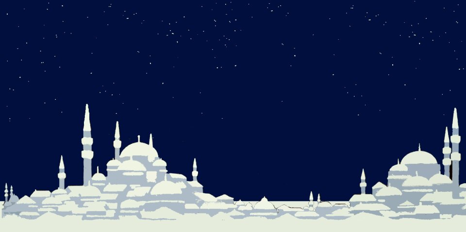Night stars silhouette
