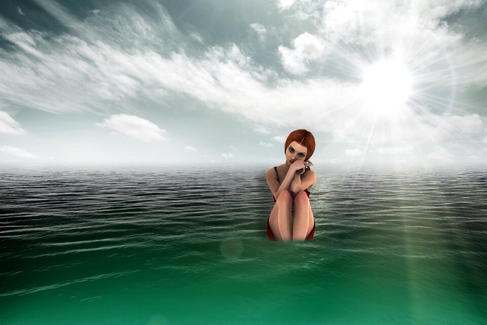 Girl posing sky flash