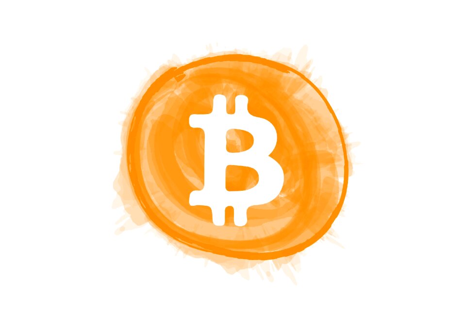Watercolor bitcoin coin Free illustrations