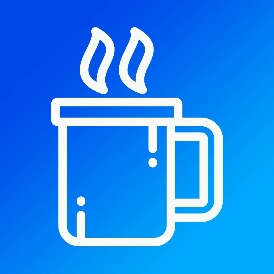Icon blue drawing blue cup