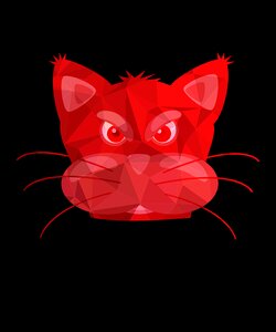 Red cat pink cat cat miror poly